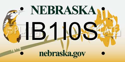 IB1I0S Nebraska License Plate