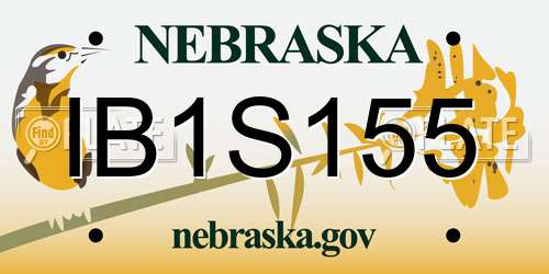 IB1S155 Nebraska License Plate