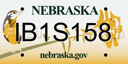IB1S158 Nebraska License Plate