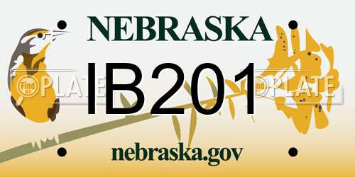 IB201 Nebraska License Plate