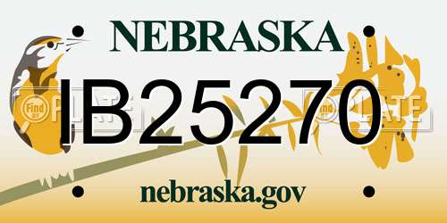 IB25270 Nebraska License Plate