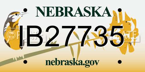 IB27735 Nebraska License Plate