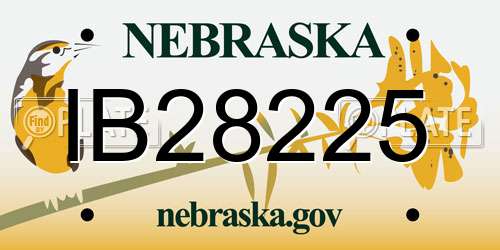 IB28225 Nebraska License Plate