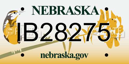 IB28275 Nebraska License Plate