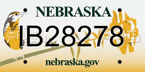 IB28278 Nebraska License Plate