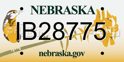 IB28775 Nebraska License Plate