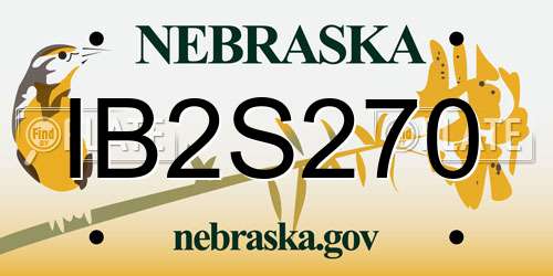 IB2S270 Nebraska License Plate