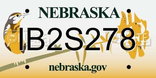IB2S278 Nebraska License Plate
