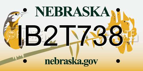 IB2T738 Nebraska License Plate