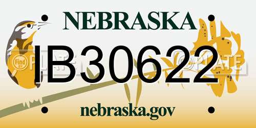 IB30622 Nebraska License Plate
