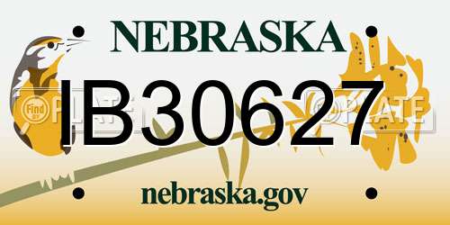 IB30627 Nebraska License Plate