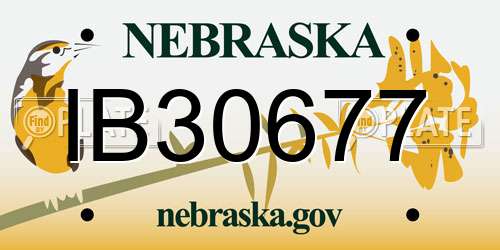 IB30677 Nebraska License Plate