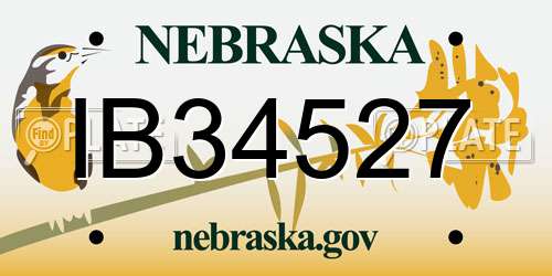 IB34527 Nebraska License Plate