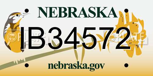 IB34572 Nebraska License Plate