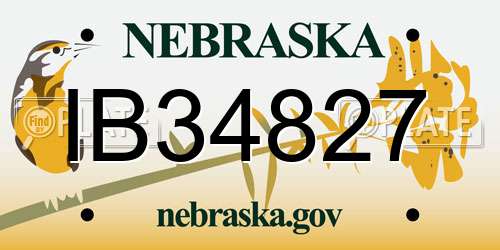 IB34827 Nebraska License Plate