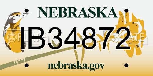 IB34872 Nebraska License Plate