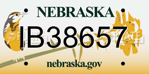 IB38657 Nebraska License Plate