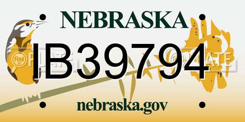 IB39794 Nebraska License Plate