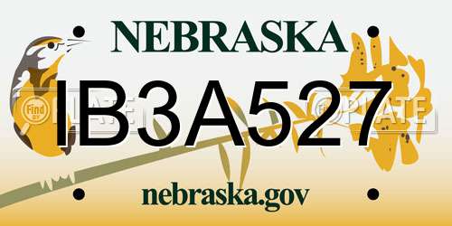 IB3A527 Nebraska License Plate