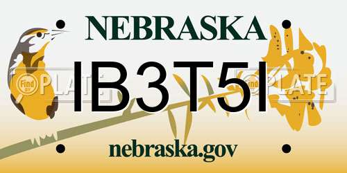 IB3T5I Nebraska License Plate