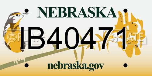 IB40471 Nebraska License Plate