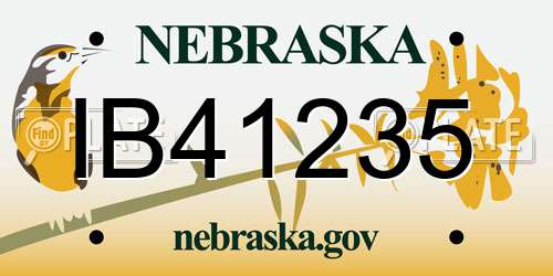 IB41235 Nebraska License Plate