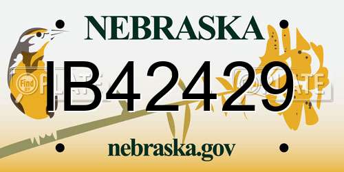 IB42429 Nebraska License Plate