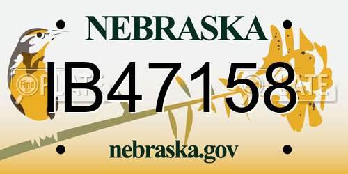 IB47158 Nebraska License Plate