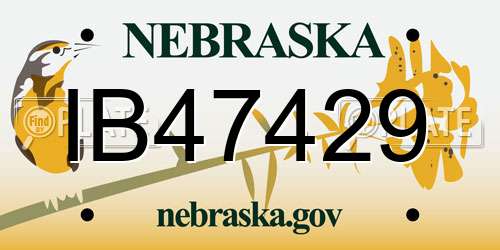 IB47429 Nebraska License Plate