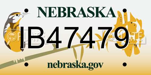 IB47479 Nebraska License Plate