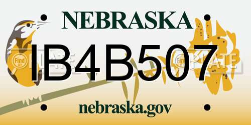 IB4B507 Nebraska License Plate