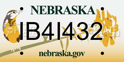 IB4I432 Nebraska License Plate