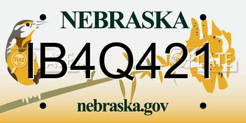 IB4Q421 Nebraska License Plate