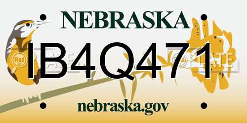 IB4Q471 Nebraska License Plate