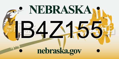 IB4Z155 Nebraska License Plate