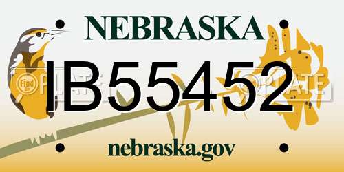 IB55452 Nebraska License Plate