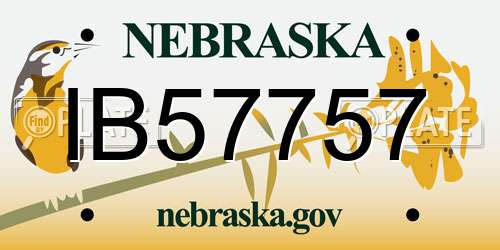 IB57757 Nebraska License Plate