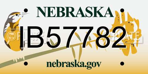 IB57782 Nebraska License Plate