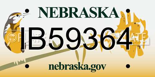 IB59364 Nebraska License Plate