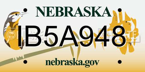 IB5A948 Nebraska License Plate