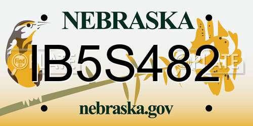 IB5S482 Nebraska License Plate