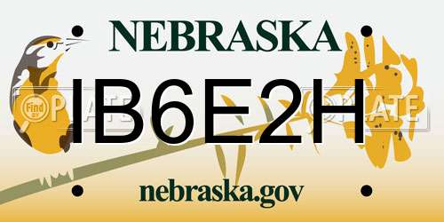 IB6E2H Nebraska License Plate
