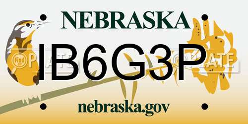IB6G3P Nebraska License Plate