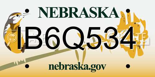 IB6Q534 Nebraska License Plate