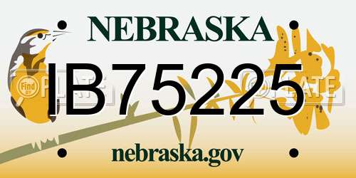 IB75225 Nebraska License Plate