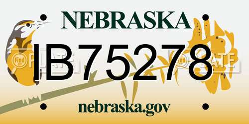 IB75278 Nebraska License Plate