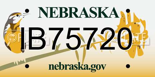 IB75720 Nebraska License Plate