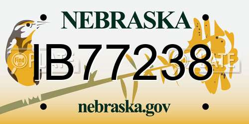 IB77238 Nebraska License Plate