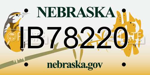 IB78220 Nebraska License Plate