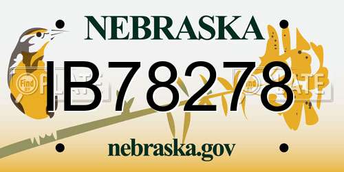 IB78278 Nebraska License Plate